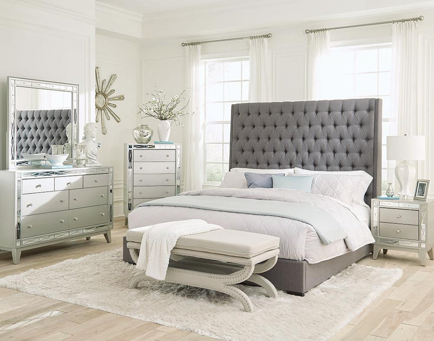 Camille 4-piece Eastern King Bedroom Set Grey and Metallic Mercury - Premium Bedroom Set from Coaster Z2 Standard - Just $2078! Shop now at Furniture Wholesale Plus  We are the best furniture store in Nashville, Hendersonville, Goodlettsville, Madison, Antioch, Mount Juliet, Lebanon, Gallatin, Springfield, Murfreesboro, Franklin, Brentwood