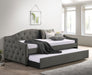 Sadie Upholstered Twin Daybed with Trundle - Premium Daybed from Coaster Z2 Standard - Just $398! Shop now at Furniture Wholesale Plus  We are the best furniture store in Nashville, Hendersonville, Goodlettsville, Madison, Antioch, Mount Juliet, Lebanon, Gallatin, Springfield, Murfreesboro, Franklin, Brentwood