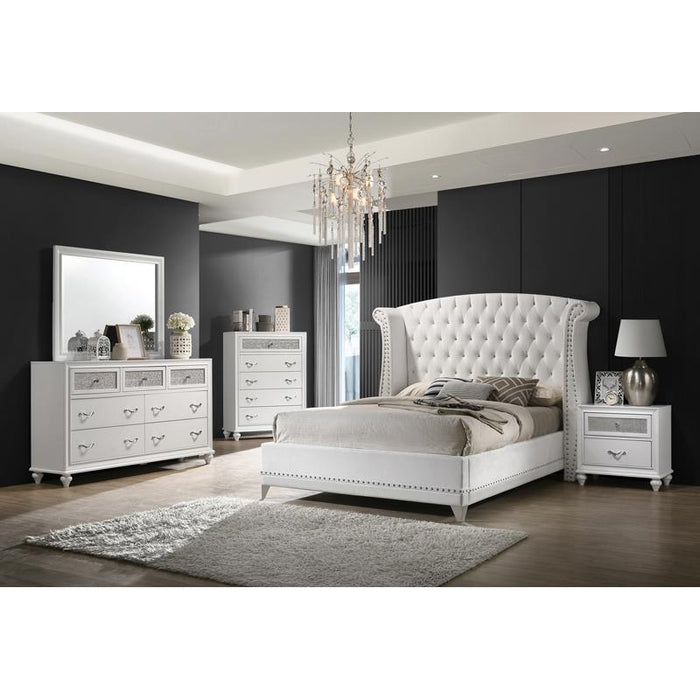 Barzini Upholstered Tufted Bedroom Set White - Premium Bedroom Set from Coaster Z2 Standard - Just $1798! Shop now at Furniture Wholesale Plus  We are the best furniture store in Nashville, Hendersonville, Goodlettsville, Madison, Antioch, Mount Juliet, Lebanon, Gallatin, Springfield, Murfreesboro, Franklin, Brentwood