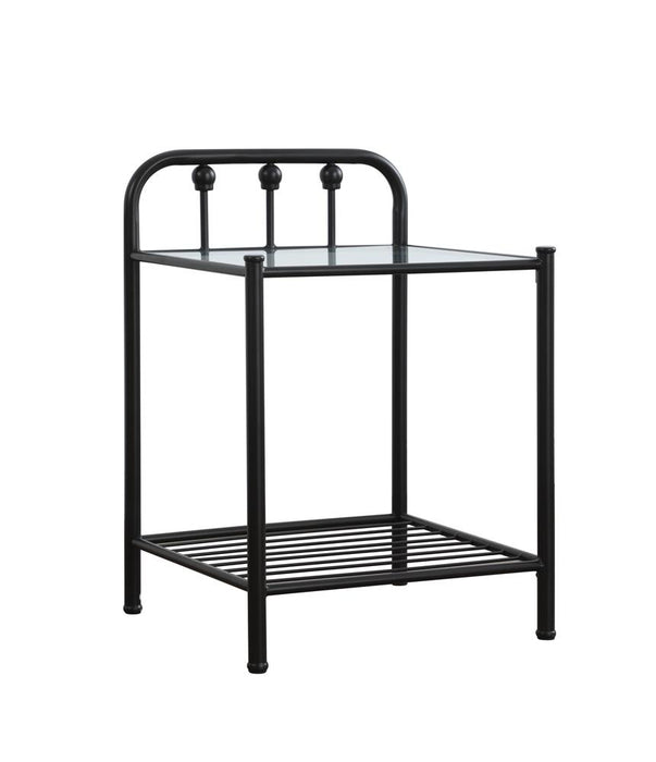 Livingston 1-shelf Nightstand with Glass Top Dark Bronze - Premium Nightstand from Coaster Z2 Standard - Just $108! Shop now at Furniture Wholesale Plus  We are the best furniture store in Nashville, Hendersonville, Goodlettsville, Madison, Antioch, Mount Juliet, Lebanon, Gallatin, Springfield, Murfreesboro, Franklin, Brentwood