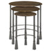 Deja - 3 Piece Round Nesting Table Set - Natural And Gunmetal – Nesting Tables by CoasterElevations at Furniture Wholesale Plus , Nashville furniture store