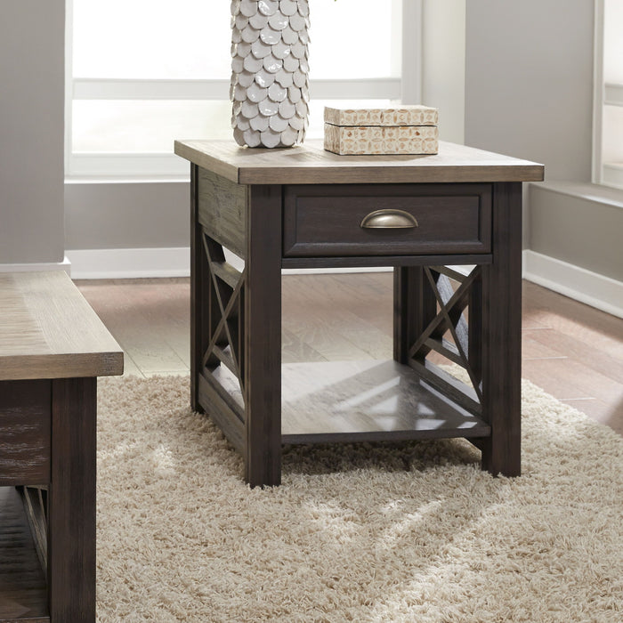Heatherbrook - Drawer End Table - Charcoal & Ash – End Tables by Liberty Furniture at Furniture Wholesale Plus , Nashville furniture store