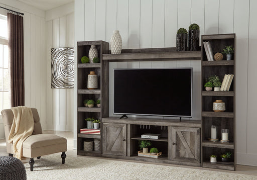 Wynnlow - 4-Piece Entertainment Center With LG TV Stand W/Fireplace Option - Gray – Entertainment Centers by Signature Design by Ashley® at Furniture Wholesale Plus , Nashville furniture store
