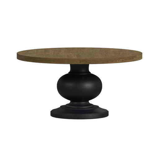 Heritage - 5 Piece Standard Height Dining Set (Round Table And Four Oak Brown Chairs) - Oak Brown And Black – 5 Piece Dining Room Sets by Elements International at Furniture Wholesale Plus , Nashville furniture store