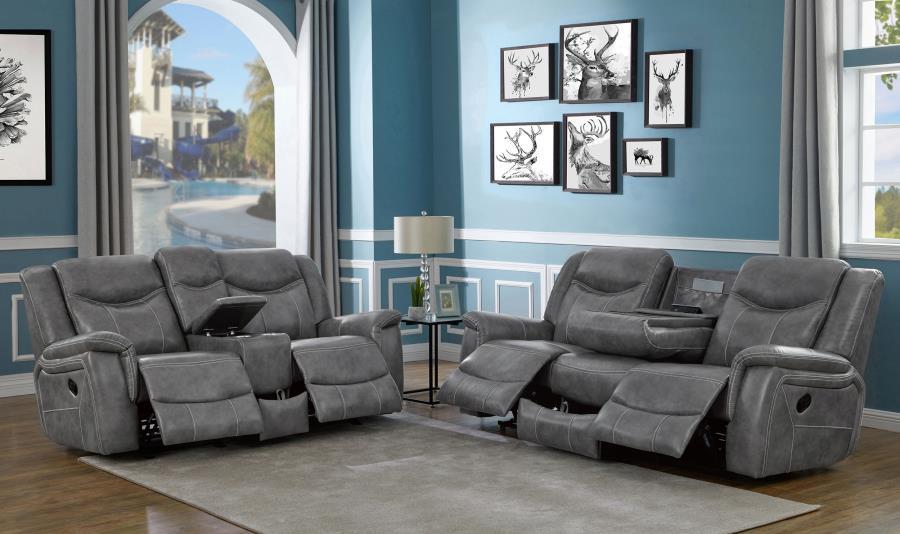 Conrad - Upholstered Padded Arm Motion Sofa Set – Reclining Sofas & Loveseats by CoasterEveryday at Furniture Wholesale Plus , Nashville furniture store