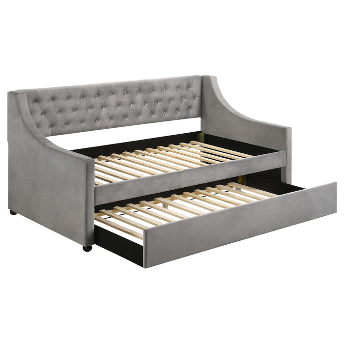 Chatsboro Twin Upholstered Daybed with Trundle Grey - Premium Daybed from Coaster Z2 Standard - Just $470! Shop now at Furniture Wholesale Plus  We are the best furniture store in Nashville, Hendersonville, Goodlettsville, Madison, Antioch, Mount Juliet, Lebanon, Gallatin, Springfield, Murfreesboro, Franklin, Brentwood