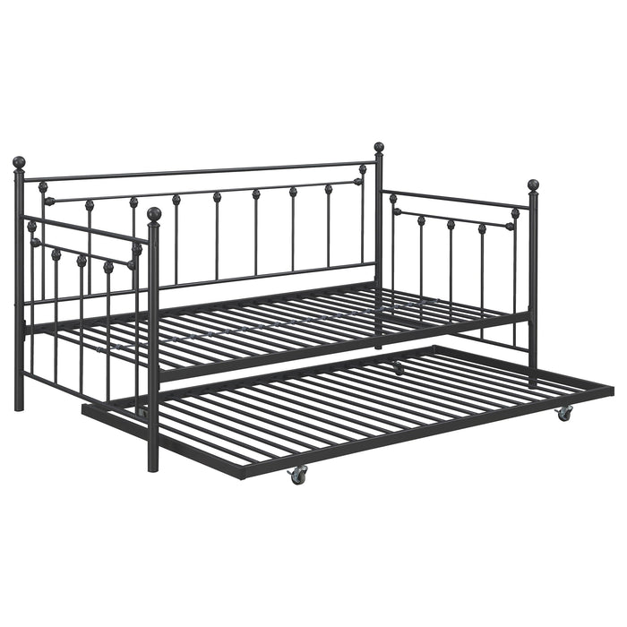 Nocus Spindle Metal Twin Daybed with Trundle - Premium Daybed from Coaster Z2 Standard - Just $310! Shop now at Furniture Wholesale Plus  We are the best furniture store in Nashville, Hendersonville, Goodlettsville, Madison, Antioch, Mount Juliet, Lebanon, Gallatin, Springfield, Murfreesboro, Franklin, Brentwood