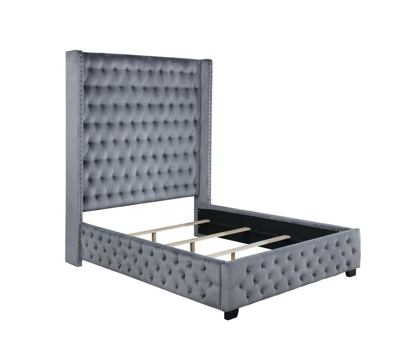 Rocori Eastern King Wingback Tufted Bed Grey - Premium Bed from Coaster Z2 Standard - Just $1098! Shop now at Furniture Wholesale Plus  We are the best furniture store in Nashville, Hendersonville, Goodlettsville, Madison, Antioch, Mount Juliet, Lebanon, Gallatin, Springfield, Murfreesboro, Franklin, Brentwood