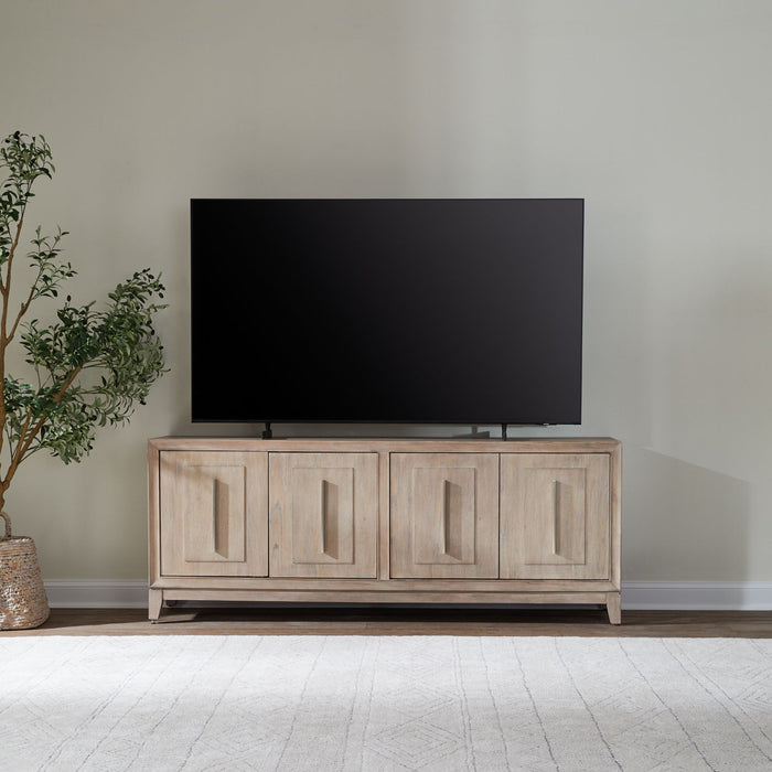 Brentwood - 78" TV Console - Sandstone – TV Stands by Liberty Furniture at Furniture Wholesale Plus , Nashville furniture store