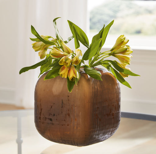 Capard - Indoor/Outdoor Vase - 8" - Brown – Vases & Jars by Signature Design by Ashley® at Furniture Wholesale Plus , Nashville furniture store