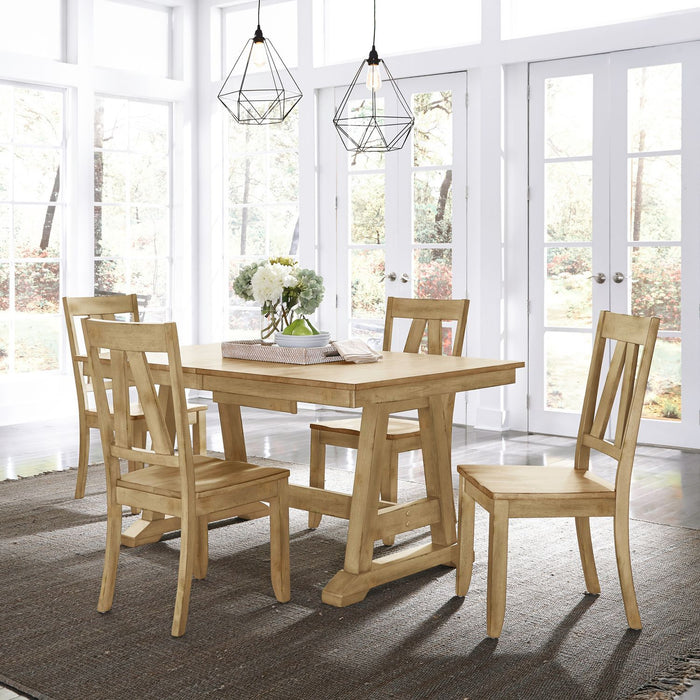 Lindsey Farm - Trestle Table Set – 5 Piece Dining Room Sets by Liberty Furniture at Furniture Wholesale Plus , Nashville furniture store