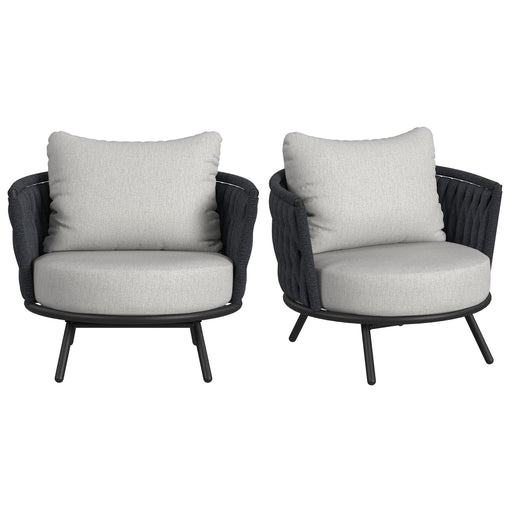 Bali - Chairs With Olefin (Set of 2) - Dark Gray – Chair Sets by Elements International at Furniture Wholesale Plus , Nashville furniture store