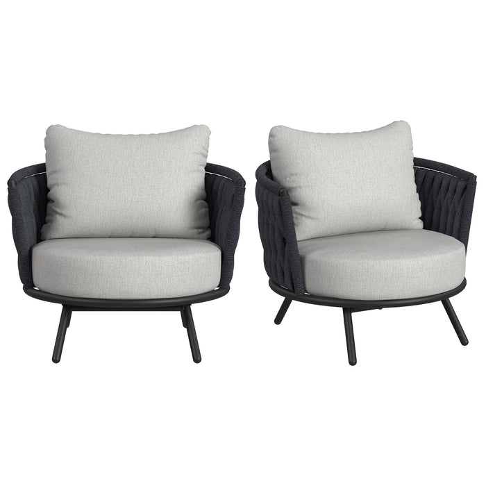 Bali - Chairs With Olefin (Set of 2) - Dark Gray – Chair Sets by Elements International at Furniture Wholesale Plus , Nashville furniture store