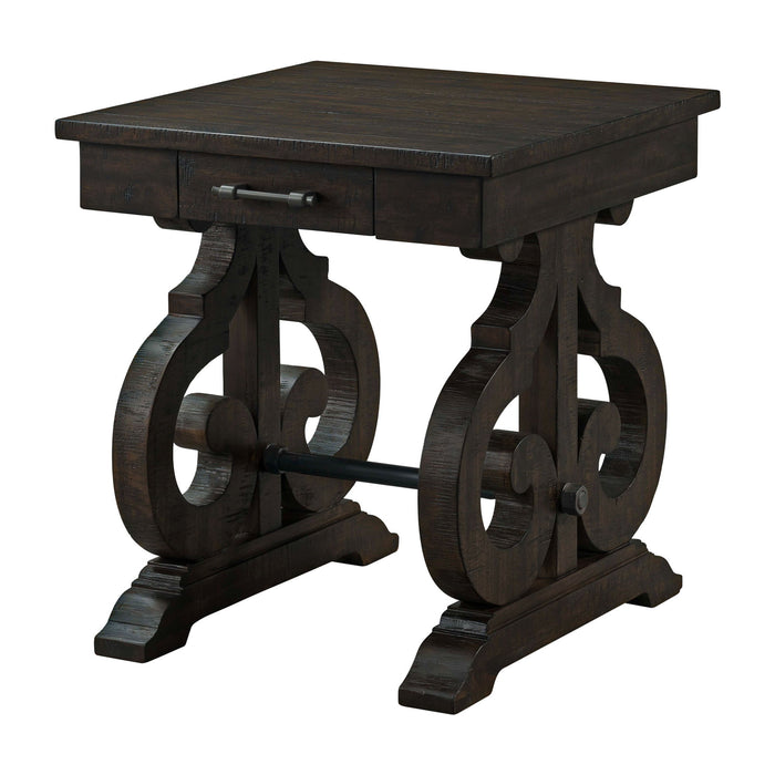 Stone - Chairside Table With PU Base - Dark Walnut – Chair Side Tables by Elements International at Furniture Wholesale Plus , Nashville furniture store
