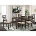Brock - 7 Piece Dining Set (Table And Six Chairs) - Walnut – 7 Piece Dining Room Sets by Elements International at Furniture Wholesale Plus , Nashville furniture store