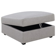 Cambria - Square Upholstered Storage Ottoman - Gray – Storage Ottomans by CoasterElevations at Furniture Wholesale Plus , Nashville furniture store