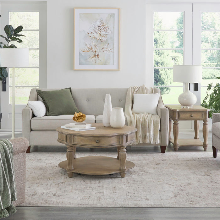 Magnolia Manor - 3 Piece Table Set - Weathered Bisque – Table Sets by Liberty Furniture at Furniture Wholesale Plus , Nashville furniture store