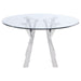 Alaia - Round Clear Glass Top Dining Table - Chrome – Dining Tables by Coaster Fine Furniture at Furniture Wholesale Plus , Nashville furniture store
