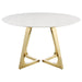 Gwynn - Round Marble Stainless Steel Dining Table - Gold – Dining Tables by Coaster Fine Furniture at Furniture Wholesale Plus , Nashville furniture store