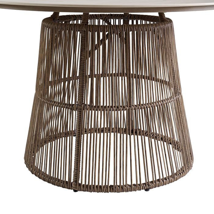 Alesso - Round Dining Table - Brown / Sand – Dining Tables by Elements International at Furniture Wholesale Plus , Nashville furniture store
