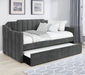 Kingston Upholstered Twin Daybed with Trundle Charcoal - Premium Daybed from Coaster Z2 Standard - Just $578! Shop now at Furniture Wholesale Plus  We are the best furniture store in Nashville, Hendersonville, Goodlettsville, Madison, Antioch, Mount Juliet, Lebanon, Gallatin, Springfield, Murfreesboro, Franklin, Brentwood