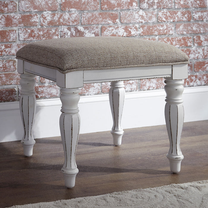 Magnolia Manor - Vanity Stool - Antique White – Vanity Stools by Liberty Furniture at Furniture Wholesale Plus , Nashville furniture store