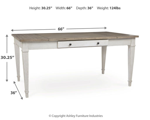 Skempton - RECT DRM Table w/Storage - White – Dining Tables by Signature Design by Ashley® at Furniture Wholesale Plus , Nashville furniture store