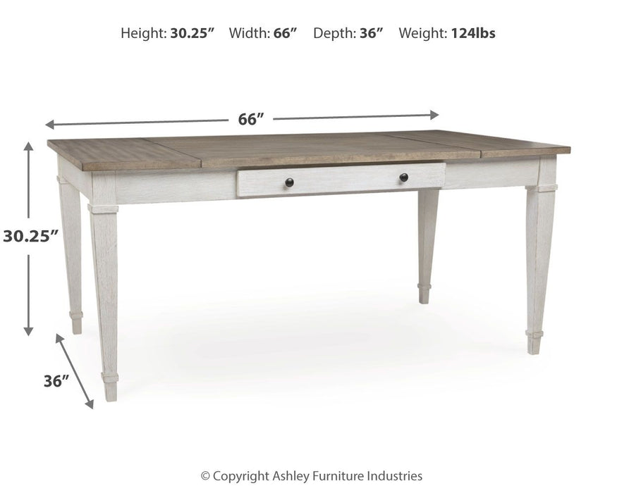 Skempton - RECT DRM Table w/Storage - White – Dining Tables by Signature Design by Ashley® at Furniture Wholesale Plus , Nashville furniture store
