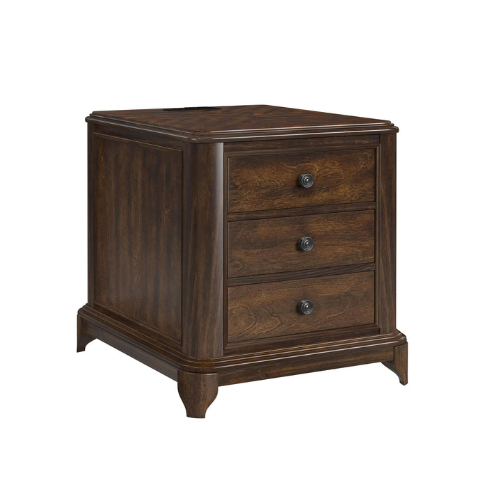 Phillipe - 2-Drawer Cabinet With USB - Cherry – Accent Nightstands by Elements International at Furniture Wholesale Plus , Nashville furniture store