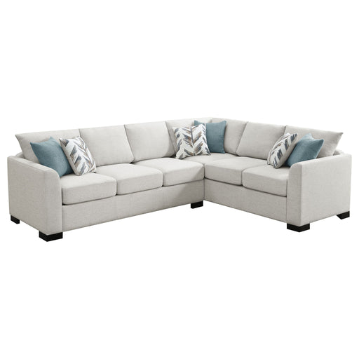 Ashford - Chenille Upholstered Sleeper Sectional Sofa - Greige – Stationary Sectionals by Coaster Fine Furniture at Furniture Wholesale Plus , Nashville furniture store