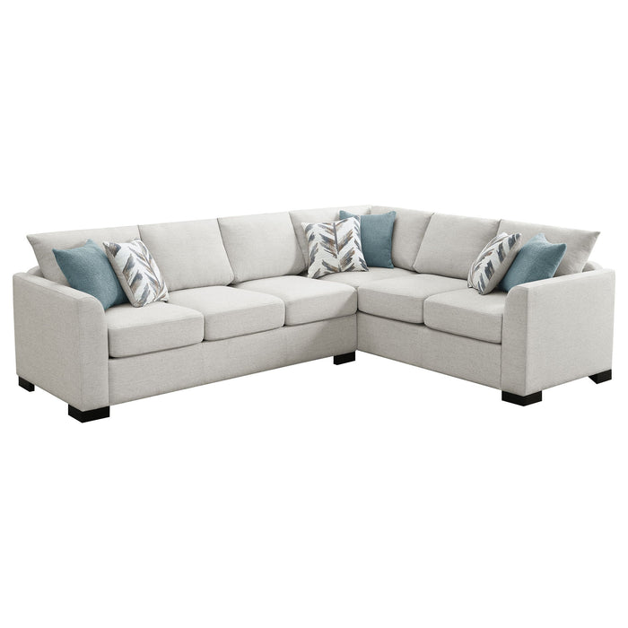 Ashford - Chenille Upholstered Sleeper Sectional Sofa - Greige – Stationary Sectionals by Coaster Fine Furniture at Furniture Wholesale Plus , Nashville furniture store