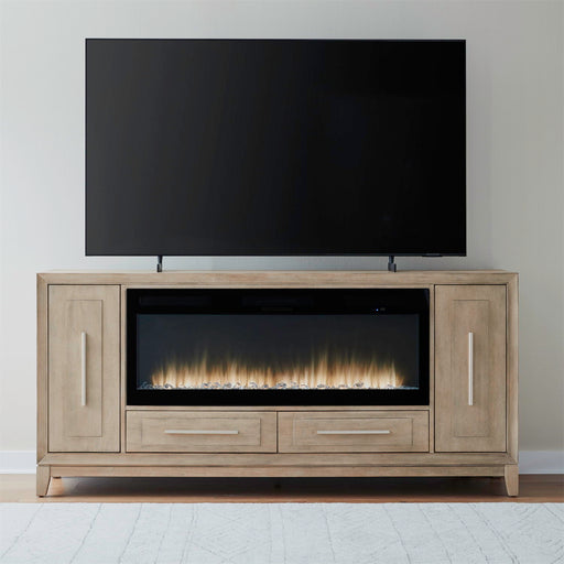 Fireplace TV Consoles - 80" Console With Fire FTS - Light Brown – Fireplace TV Stands by Liberty Furniture at Furniture Wholesale Plus , Nashville furniture store