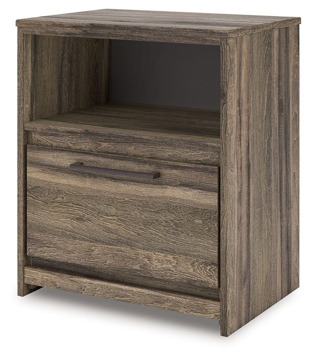 Elbrim - One Drawer Night Stand - Brown – Nightstands w/ Charging Stations by Signature Design by Ashley® at Furniture Wholesale Plus , Nashville furniture store