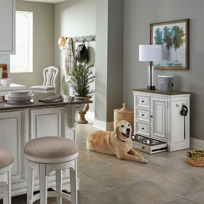 Magnolia Manor - Pet Feeder Cabinet - Antique White – Feeder Cabinets by Liberty Furniture at Furniture Wholesale Plus , Nashville furniture store