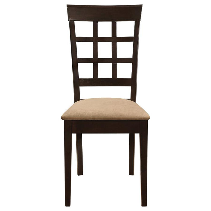 Gabriel - Lattice Back Side Chairs (Set of 2) - Cappuccino – Chair Sets by CoasterEveryday at Furniture Wholesale Plus , Nashville furniture store