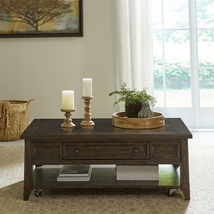 Paradise Valley - Rectangular Cocktail Table - Saddle Brown – Cocktail Tables by Liberty Furniture at Furniture Wholesale Plus , Nashville furniture store