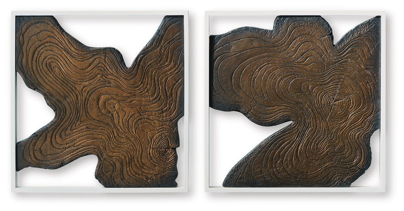 Landley - Wall Decor Set (Set of 2) - Brown / White – Wall Decor by Signature Design by Ashley® at Furniture Wholesale Plus , Nashville furniture store