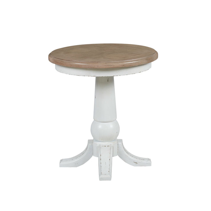 Turnberry Park - Round End Table - Washed White – End Tables by Liberty Furniture at Furniture Wholesale Plus , Nashville furniture store