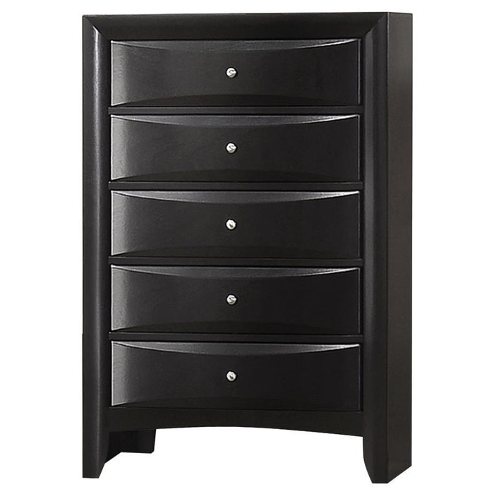 Briana - 5-Drawer Bedroom Chest - Black – Accent Chests by CoasterEssence at Furniture Wholesale Plus , Nashville furniture store