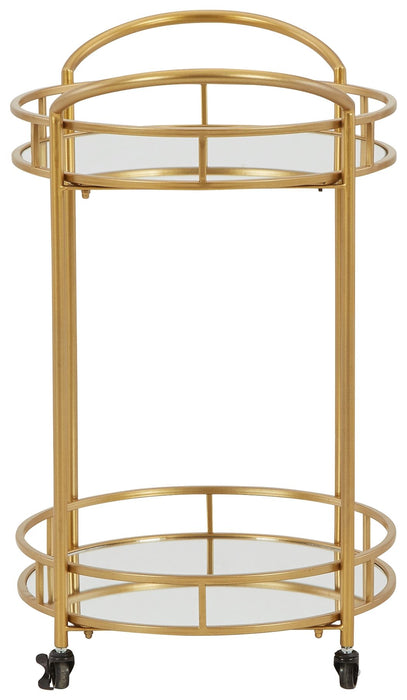Wynora - Bar Cart - Gold – Bar Carts by Signature Design by Ashley® at Furniture Wholesale Plus , Nashville furniture store