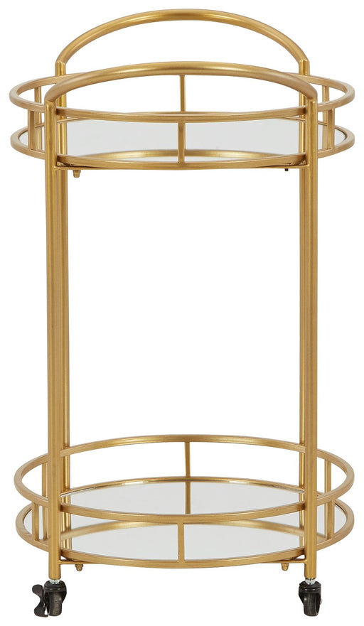 Wynora - Gold - Bar Cart - Premium Bar Carts from Signature Design by Ashley® - Just $158! Shop now at Furniture Wholesale Plus  We are the best furniture store in Nashville, Hendersonville, Goodlettsville, Madison, Antioch, Mount Juliet, Lebanon, Gallatin, Springfield, Murfreesboro, Franklin, Brentwood