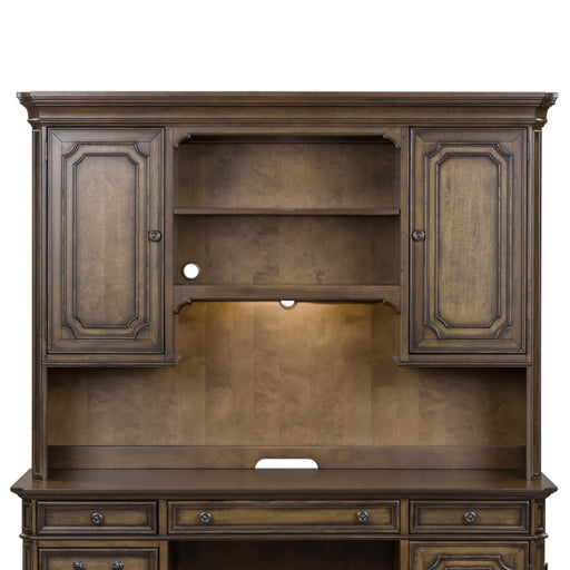 Amelia - Jr Executive Credenza Hutch - Antique Toffee – Hutches by Liberty Furniture at Furniture Wholesale Plus , Nashville furniture store