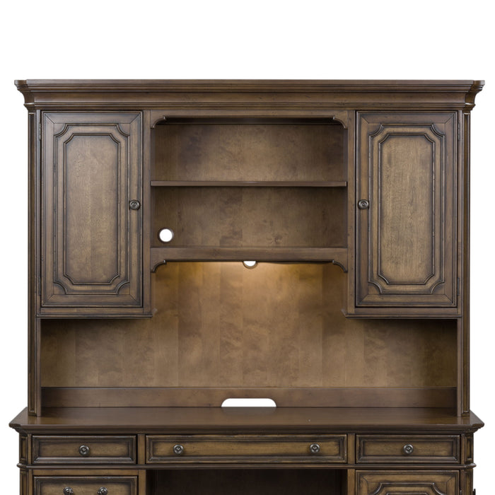 Amelia - Jr Executive Credenza Hutch - Antique Toffee – Hutches by Liberty Furniture at Furniture Wholesale Plus , Nashville furniture store