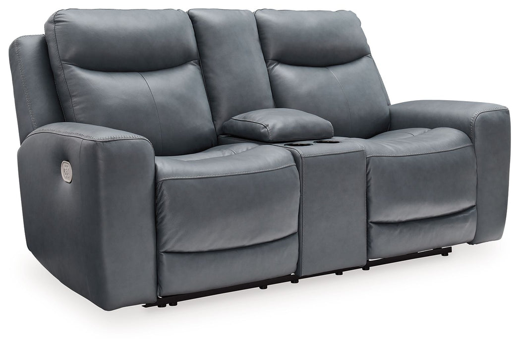 Mindanao - Power Reclining Loveseat With Console /Adj Hdrst – Reclining Loveseats by Signature Design by Ashley® at Furniture Wholesale Plus , Nashville furniture store