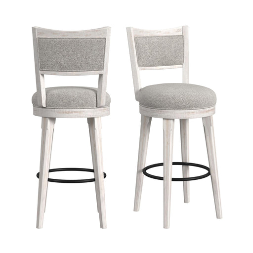 Rogen Rustic - Swivel Bar Stool (Set of 2) - Rustic White – Stool Sets by Elements International at Furniture Wholesale Plus , Nashville furniture store