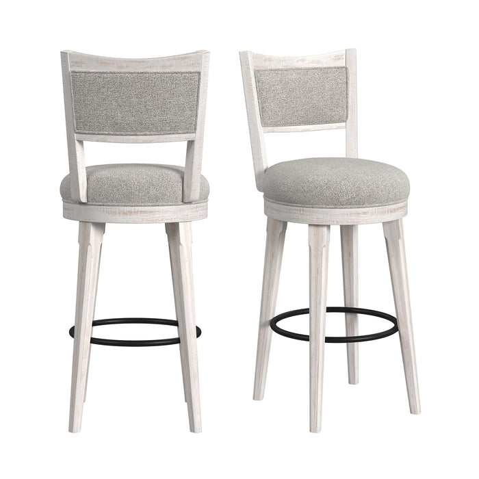Rogen Rustic - Swivel Bar Stool (Set of 2) - Rustic White – Stool Sets by Elements International at Furniture Wholesale Plus , Nashville furniture store