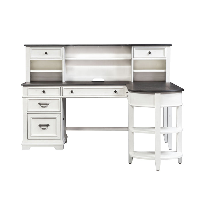 Allyson Park - L Shaped Desk With Hutch - Wirebrushed White / Charcoal – 2 Piece Home Office Sets by Liberty Furniture at Furniture Wholesale Plus , Nashville furniture store