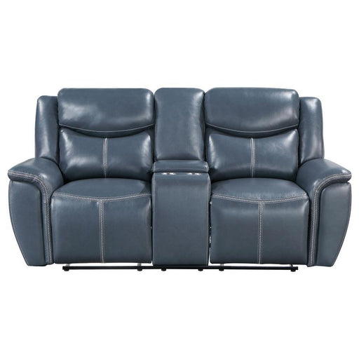 Sloane - Upholstered Padded Arm Reclining Loveseat - Blue – Reclining Loveseats by Coaster Fine Furniture at Furniture Wholesale Plus , Nashville furniture store