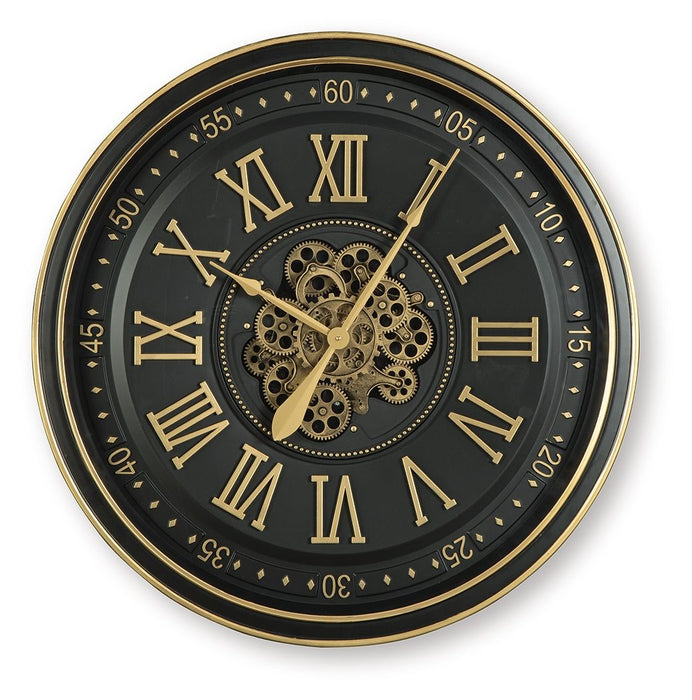 Dairton - Wall Clock - Black / Gold Finish – Wall Clocks by Signature Design by Ashley® at Furniture Wholesale Plus , Nashville furniture store