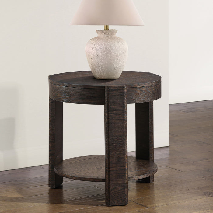 Salina - Round End Table - Espresso – End Tables by Steve Silver Furniture at Furniture Wholesale Plus , Nashville furniture store